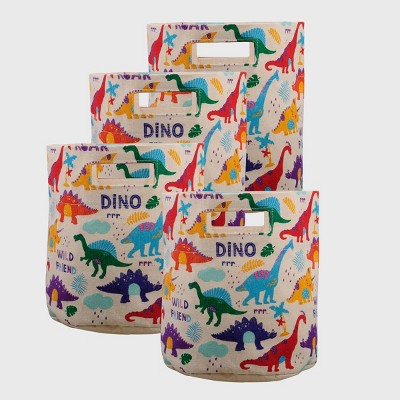 4ct Dinosaur Print Kids' Collapsible Storage Bin - Bullseye's Playground™