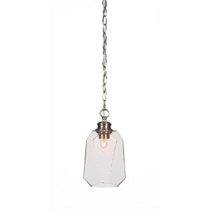 Toltec Lighting Rocklin 1 - Light Pendant in  Brushed Nickel with 6.25" Clear Bubble Shade - 1 of 1