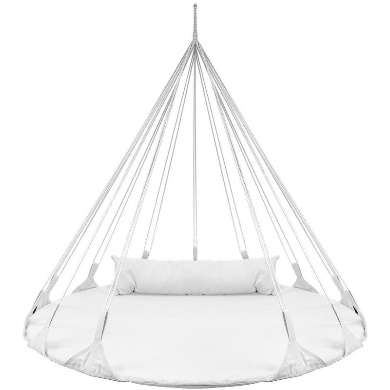 Sorbus 56" Stylish Hanging Swing Nest w/Pillow - Double Hammock Daybed Saucer Style Lounger Swing - Holds 264lbs Sturdy - White, 1 of 6