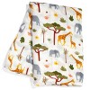 Baby Gift Set, Crib Sheet & Swaddle Newborn Gift Box, Savanna Safari Theme - 3 of 4