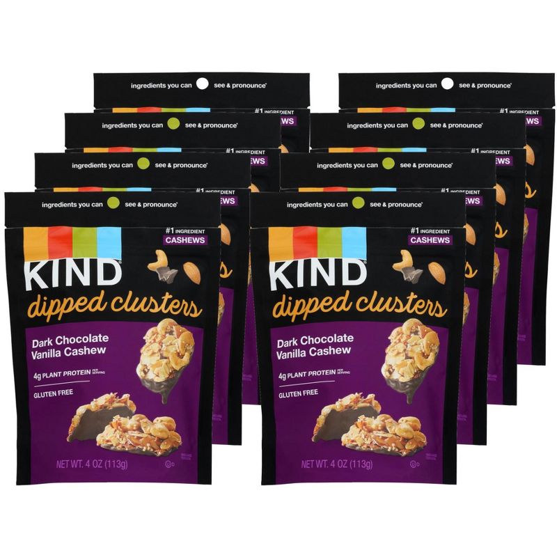 Kind Dark Chocolate Vanilla Cashew Dipped Clusters - Case of 8/4 oz, 1 of 7