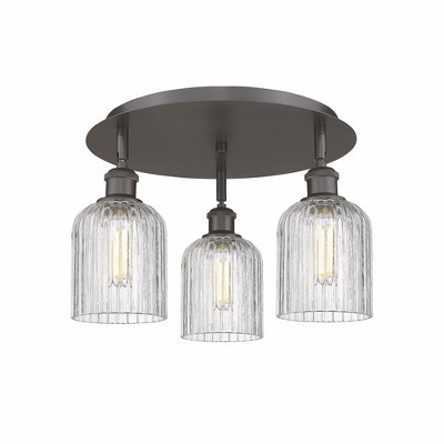 Bridal Veil - 3 Light Flush Mount In Art Deco Style-10 Inches Tall and 16.75 Inches Wide