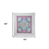 HomeRoots 88" X 84" Pink Green And White Floral Cotton Hanging Tapestry - 3 of 4