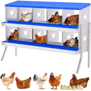 Chicken Nesting Box, 6 Compartment Galvanized Steel Chicken Laying Boxes, Easy Egg Collection for Chicken Coop, Backyard, Farms - 1 of 4