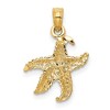 Black Bow Jewelry 14k Yellow Gold 12mm Textured and Cutout Starfish Pendant - 3 of 4