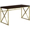 PAGED Simple Modern Computer Desk, 47.25" Home Office Desk with Wooden Desktop and X-design Metal Legs for Office, Study - 2 of 4