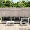 vidaXL Modern Patio Lounge Set with Cushions - Durable White Steel Frame, Comfortable Seating, Modular Design - Ideal for Garden, Balcony, or Patio - 2 of 4