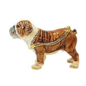 Kubla Craft 2.25 In Bull Dog Box Dog Magnetic Hinged Animal Figurines - 1 of 3