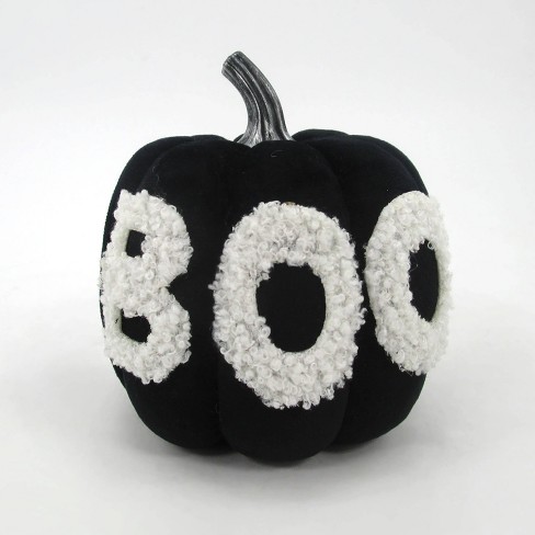 Fuzzy Halloween Pumpkin Decor Black - Bullseye's Playground™ : Target