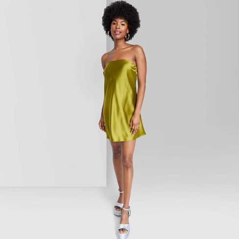 Women's Satin Tube Dress - Wild Fable™ Green Apple Xxs : Target