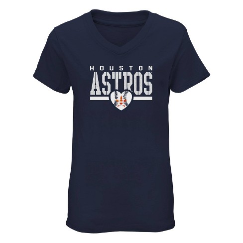 Mlb Houston Astros Girls' V-neck T-shirt - Xl : Target