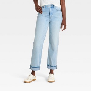 Jeans rectos cropped de tiro alto vintage para mujer - Universal Thread™ lavado claro