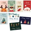 Fun 24 Pack 4x6 Inch Christmas Cards with Envelopes and Stickers, 8 Assorted Cute Colorful Designs with Holiday Messages for Kids, Family, Friends - 2 of 2