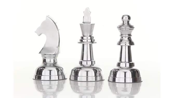 Set of 3 Traditional Aluminum Sculpture Silver - CosmoLiving by Cosmopolitan, 2 of 9, play video