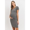 Hello Miz Fitted Short Sleeve Ribbed V Neck Maternity Dress - 2 of 3