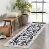 2x6 FT Runner Rug,Non-Slip Vintage Medallion Textured Carpet with Retro Floral Design, Indoor Non-Shedding Long Rug Runner, Grey - 3 of 4