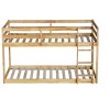 NicBex Twin Over Twin Bunk Bed with Low Height Design,Loft Bed with Safety Guardrails for Bedroom,Brown - 4 of 4