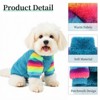 Dog Jumpsuits for Small Dog Winter Warm Velvet Turtleneck Sweater Pet Clothes with Rainbow Sleeves - 2 of 4