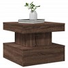 vidaXL Coffee Table with LED Lights - Brown Oak, Engineered Wood Square Table for Living Room, Office, Lounge Space - 2 of 4