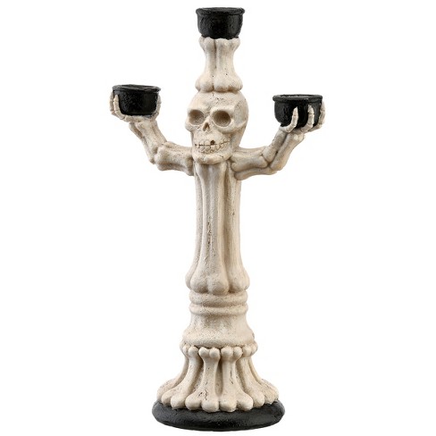 Skull Candle Holder Halloween Skull Decor Vintage Skeleton Candlestick  Holders Crafts for Party Home Decoration 