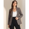 INSPIRE CHIC Women's Notched Lapel One Button Boyfriend Plaid Suit Blazer - 2 of 4