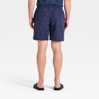 Men's 6" Fly Fish Pull-On Shorts - Goodfellow & Co™ Navy Blue