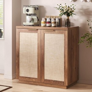 Hommpa 31" 2-Door Rattan Buffet Sideboard Cabinet Multipurpose Dining Room Organizer - 1 of 4