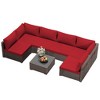 UPHA 7-Piece Brown Rattan Patio Sofa Conversation Set with Cushions - 2 of 4