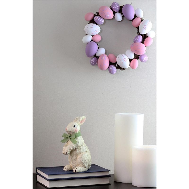 Northlight 10" Pastel Pink, Purple and White Easter Egg Spring Wreath, 3 of 7