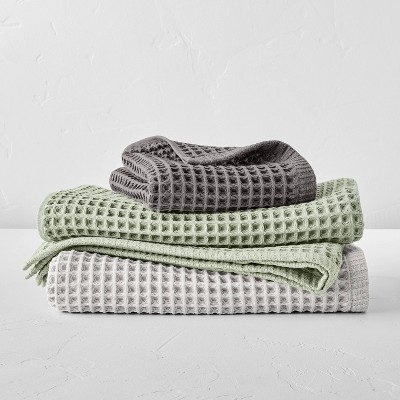 Waffle Bath Towels Set, K-25 Los Angeles