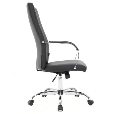 Black High-Back Leather Executive Swivel Office Chair