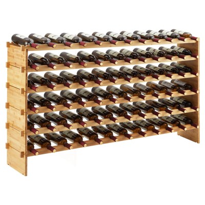 Stackable Wine Rack, Solid Wood Storage, Freestanding Floor & Countertop