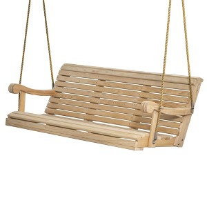 Hershy Way Amish-Made Cypress Hanging Porch Swing USA Made 5 Foot - 1 of 4