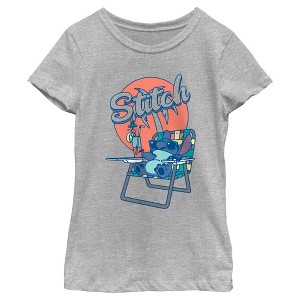 Girl's Lilo & Stitch Orange Juice Stitch T-Shirt - 1 of 4