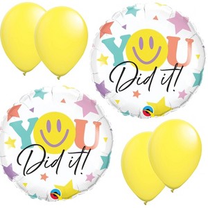 LoonBalloon Congratulations Smile You Did It Balloon (2 pcs) Set with 4 latex - 1 of 2