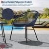Jojoka 3-Piece Patio Bistro Set with Cushioned Acapulco Chairs & Glass Table, All-Weather Outdoor Conversation Set for Deck, Balcony, Backyard - 4 of 4