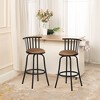 FurnitureR Bar Stools Swivel Set of 2, Adjustable Counter Height Low Back with Comfortable Footrest, Armless with Interchangeable Legs, 24/29 Inch - 3 of 4