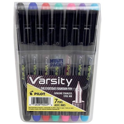 Pilot Varsity Fountain Pens Medium Point Assorted Ink 7/Pack (90029) 584561