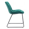 Dining Chair 31.1" H (Set of 2) in Green Velvet with Powder Coated Steel Legs by Zuo Modern - 4 of 4
