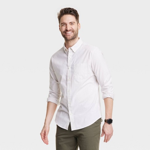 Men's Every Wear Long Sleeve Button-Down Shirt - Goodfellow & Co™ White L