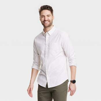 Men's Every Wear Long Sleeve Button-Down Shirt - Goodfellow & Co™ White S