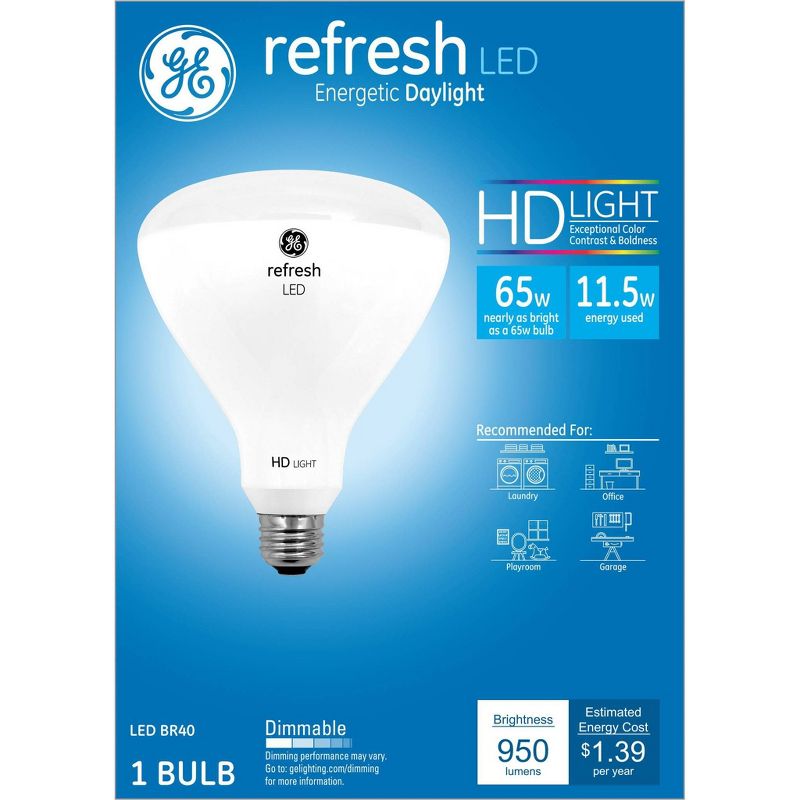 GE 11.5W 65W Equivalent Refresh LED HD Floodlights Daylight, 5 of 6