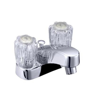 LDR Chrome Two-Handle Bathroom Sink Faucet 4 in.