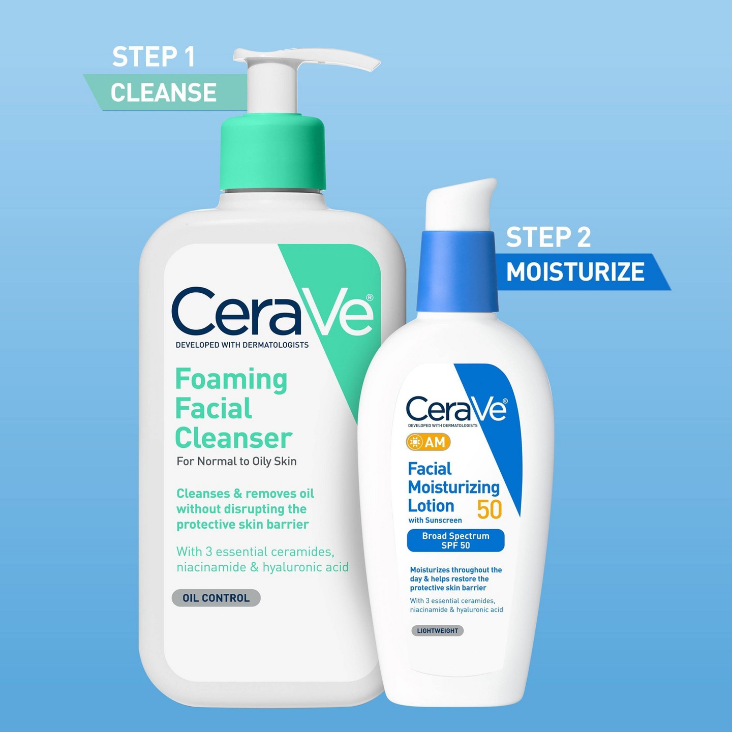 Набор CeraVe: пенка для умывания 8 fl oz и лосьон для лица AM SPF 50 3 fl oz — фото 6