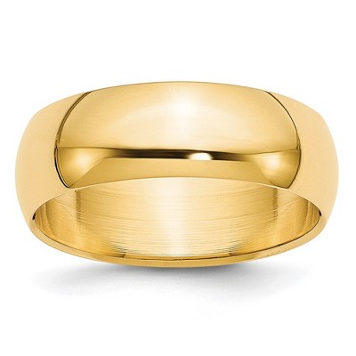 Black Bow Jewelry 7mm to 12mm 10K Yellow Gold Half Round Standard Fit Band