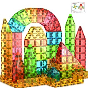 PICASSO-TILES Magnetic Tiles For Kids, Travel Size 36PCS Construction STEM Building Blocks Educational Toy - 1 of 4