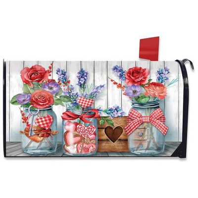 Briarwood Lane Love Filled Mason Jars Valentine's Day Magnetic Mailbox Cover Standard