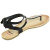 Alpine Swiss Womens Slingback T-Strap Rhinestone Ankle Strap Thong Sandals - 4 of 4