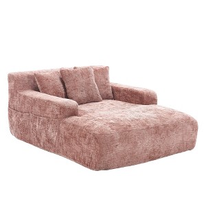 Lyngins Chenille Bean Bag Sofas for Kids and Adults,Comfy Lazy Sofa Chairs with 3 Pillows and Armrests for Living Room - 1 of 4