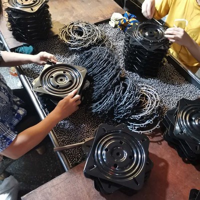 2WAYZ 8" Black Steel 360° Swivel Ball Bearing Plate